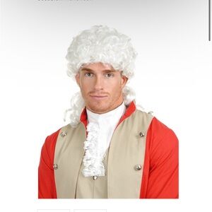 Men's Colonial Costume Wig - White